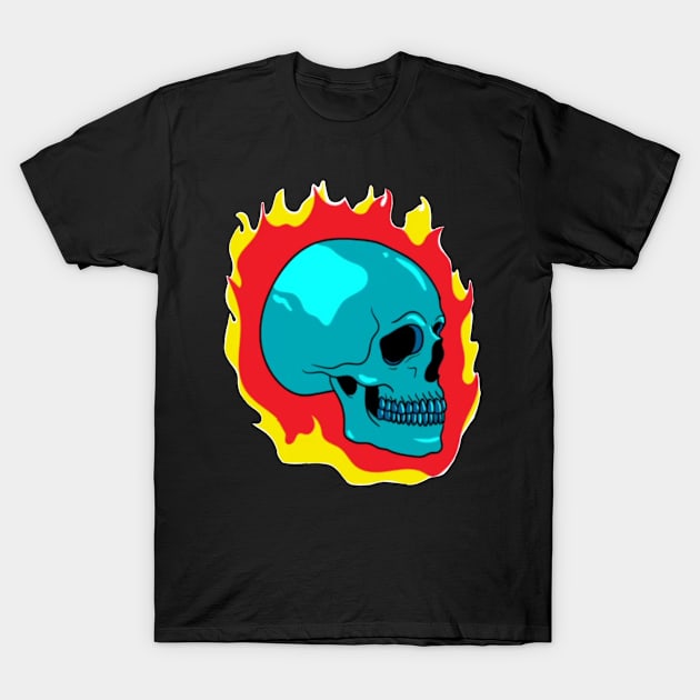 skull on fire (3) T-Shirt by aleajsstuff